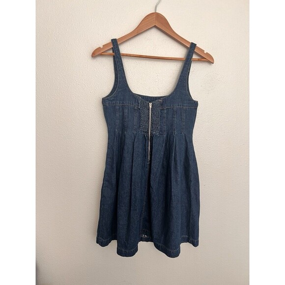 Reformation Violet Denim Mini Dress Corset Square Neck Western Women’s Size 2 - Picture 8 of 11